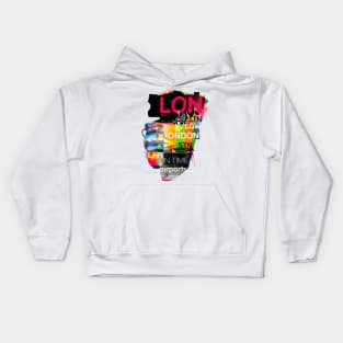 London modern collage design Kids Hoodie